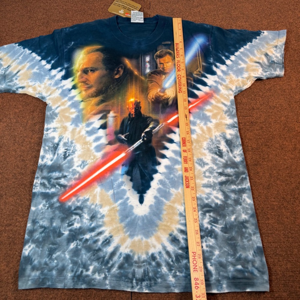 A+ Liquid Blue Star Wars Episode I Darth Maul Tie Dye Shirt M Phantom Menace NWT - Picture 3 of 9